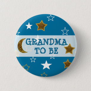 Oma zu Blue und Gold Stars Button