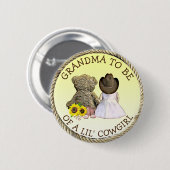 Oma zu einer Lil'Cowgirl-Babydusche Button (Vorne & Hinten)