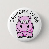 Oma zu Hippo Baby Showknopf Button (Vorderseite)