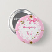 Oma zu Rosa und Gold Stars Button (Vorne & Hinten)