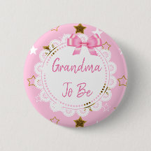 Oma zu Rosa und Gold Stars Button
