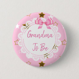Oma zu Rosa und Gold Stars Button