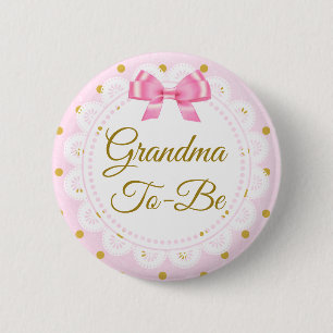 Oma zu sein Baby Dusche Rosa & Gold Button