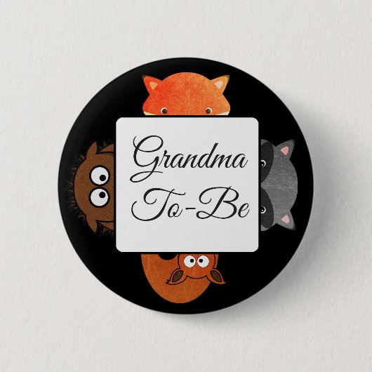 Oma zu sein Button Fox Woodlands Thema (Vorderseite)