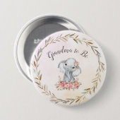 Oma zu sein Elephant Baby Shower Boho Chic Button (Vorne & Hinten)