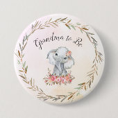Oma zu sein Elephant Baby Shower Boho Chic Button (Vorderseite)