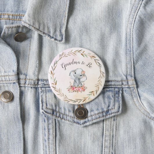 Oma zu sein Elephant Baby Shower Boho Chic Button (Beispiel)