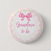 Oma zu sein Pink Daisies Baby Showknopf Button (Vorderseite)