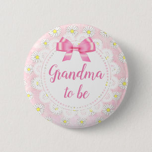 Oma zu sein Pink Daisies Baby Showknopf Button