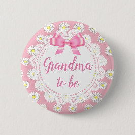 Oma zu sein Pink Daisies Baby Showknopf Button