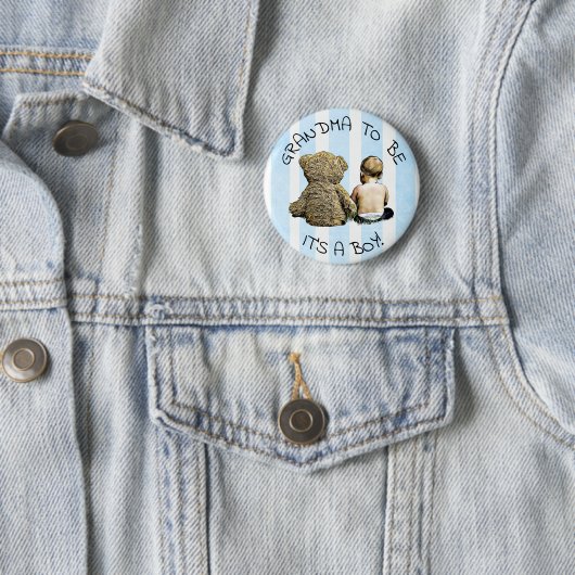 Oma zu sein, sein Junge, Baby Showknopf Button (Beispiel)