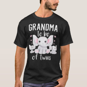 Oma zu sein von zweit Elephant Baby Dusche Zwillin T-Shirt