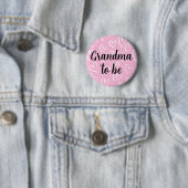 Oma zu sein, weiß Herz rosa Baby Dusche Button (Beispiel)