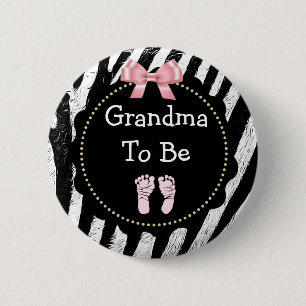 Oma zu Zebra Print Baby Shooter Button
