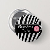 Oma zu Zebra Print Baby Shooter Button (Vorne & Hinten)