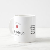 Oma zum Großmutter befördert Geschenk Kaffeetasse (Vorderseite Links)