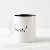 Oma! Zweifarbige Tasse (Vorderseite Links)