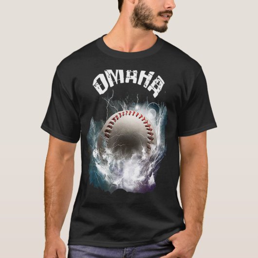 Omaha Baseball Retro T-Shirt (Vorderseite)