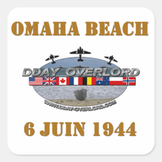 Omaha Beach 1944 Quadratischer Aufkleber