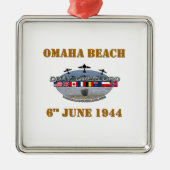 Omaha Beach 6th June 1944 Silbernes Ornament (Vorne)