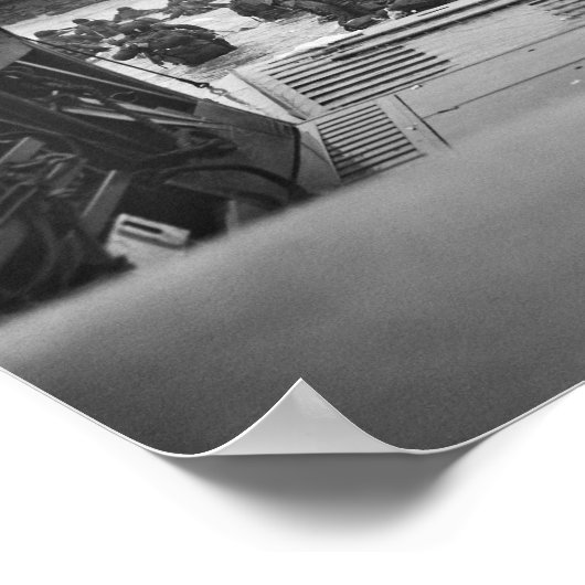 Omaha Beach Landing — Invasion der Normandie am D- Poster (Ecke)