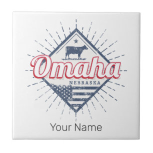 Omaha City Nebraska Vereinigte Staaten Vintage USA Fliese
