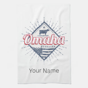 Omaha City Nebraska Vereinigte Staaten Vintage USA Geschirrtuch