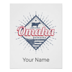 Omaha City Nebraska Vereinte Staaten Vintag USA Poster