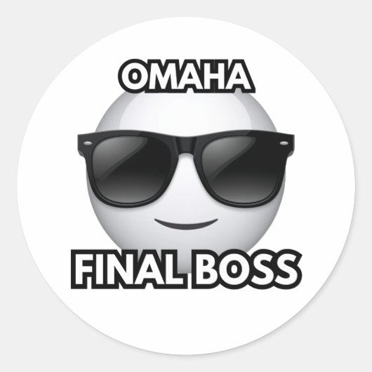 Omaha Endboss Cool Emoji Aufkleber (Vorderseite)