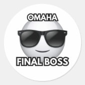 Omaha Final Boss Cool Emoji Sticker (Vorderseite)