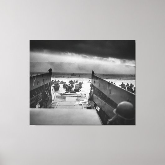 Omaha im Zweiten Weltkrieg der LCVP in die Kiefer  Leinwanddruck (Vorderseite)