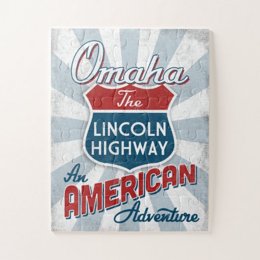 Omaha Lincoln Highway Vintag America Nebraska Puzzle (Vertikal)
