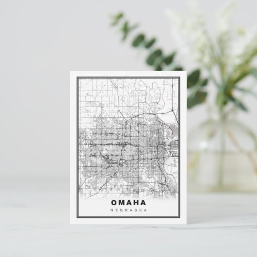 Omaha Map Postkarte (Stehend Vorderseite)