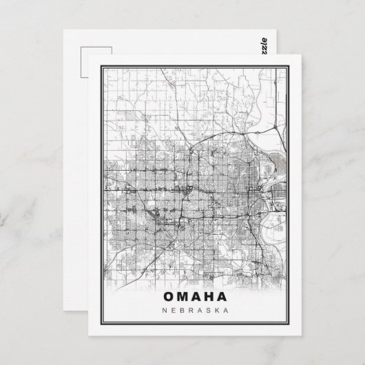 Omaha Map Postkarte (Vorne/Hinten)