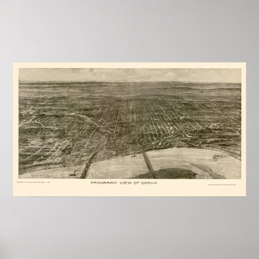 Omaha, NE Panorama Karte - 1906 Poster (Vorne)