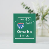 Omaha, NE Road Sign Postkarte (Stehend Vorderseite)