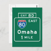 Omaha, NE Road Sign Postkarte (Vorne/Hinten)