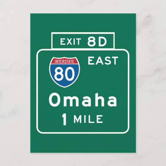 Omaha, NE Road Sign Postkarte (Vorderseite)