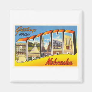 Omaha Nebraska alte Vintage Reise-Andenken Nes Magnet