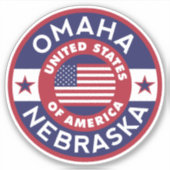 OMAHA, Nebraska Aufkleber (Vorderseite)
