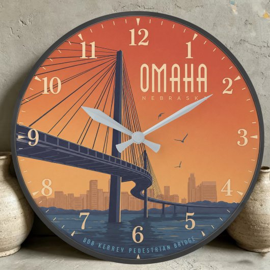 Omaha Nebraska Bridge Große Wanduhr