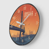 Omaha Nebraska Bridge Große Wanduhr (Winkel)