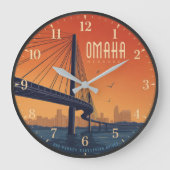 Omaha Nebraska Bridge Große Wanduhr (Vorderseite)