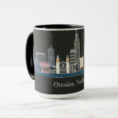 Omaha, Nebraska City Skyline Tasse (Vorderseite Links)