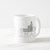 Omaha, Nebraska| City Stylized Skyline Kaffeetasse (VorderseiteRechts)