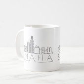 Omaha, Nebraska| City Stylized Skyline Kaffeetasse (Vorderseite Links)
