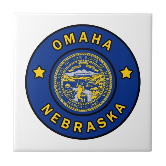Omaha Nebraska Fliese (Vorderseite)