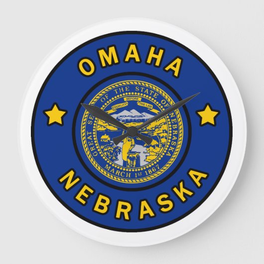 Omaha Nebraska Große Wanduhr (Vorderseite)