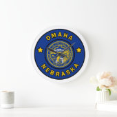 Omaha Nebraska Große Wanduhr (Zuhause)
