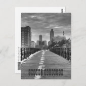 Omaha Nebraska in Black on White Postkarte (Vorne/Hinten)